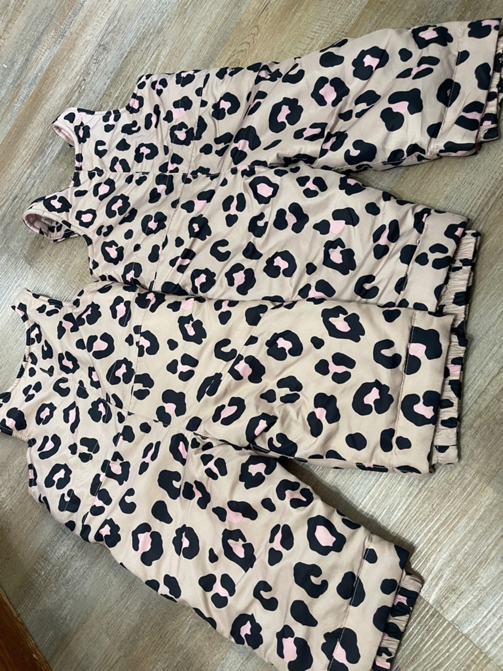 The Children's Place Pink and Black Leopard-Print Snow Bibs - twin set - Picture 4 of 5